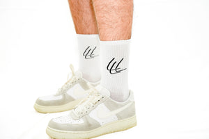 2x Logo Socks White Black