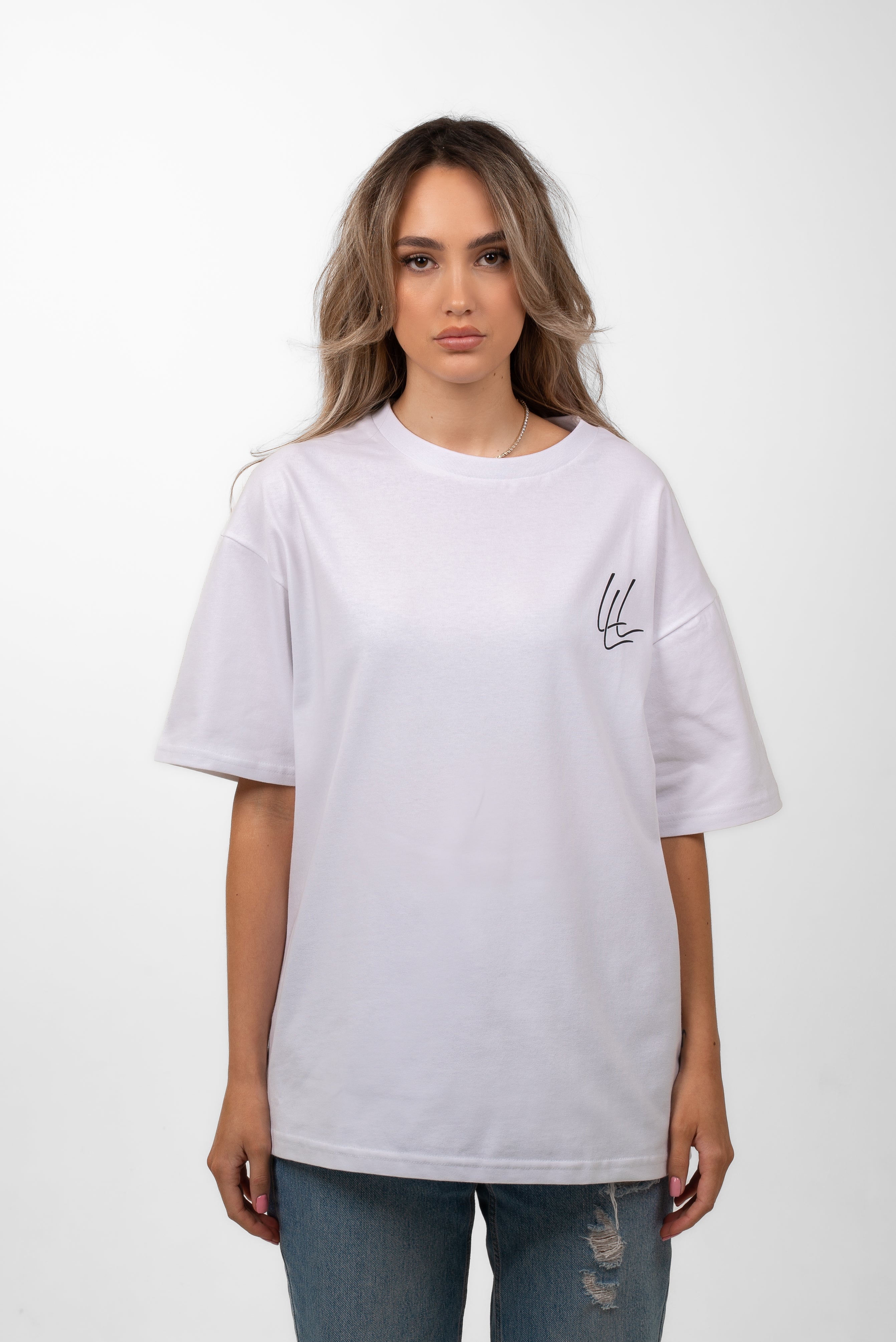 300g Oversized Tee ''Dont waste my time'' Weiß