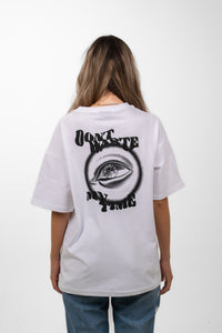 300g Oversized Tee ''Dont waste my time'' Weiß