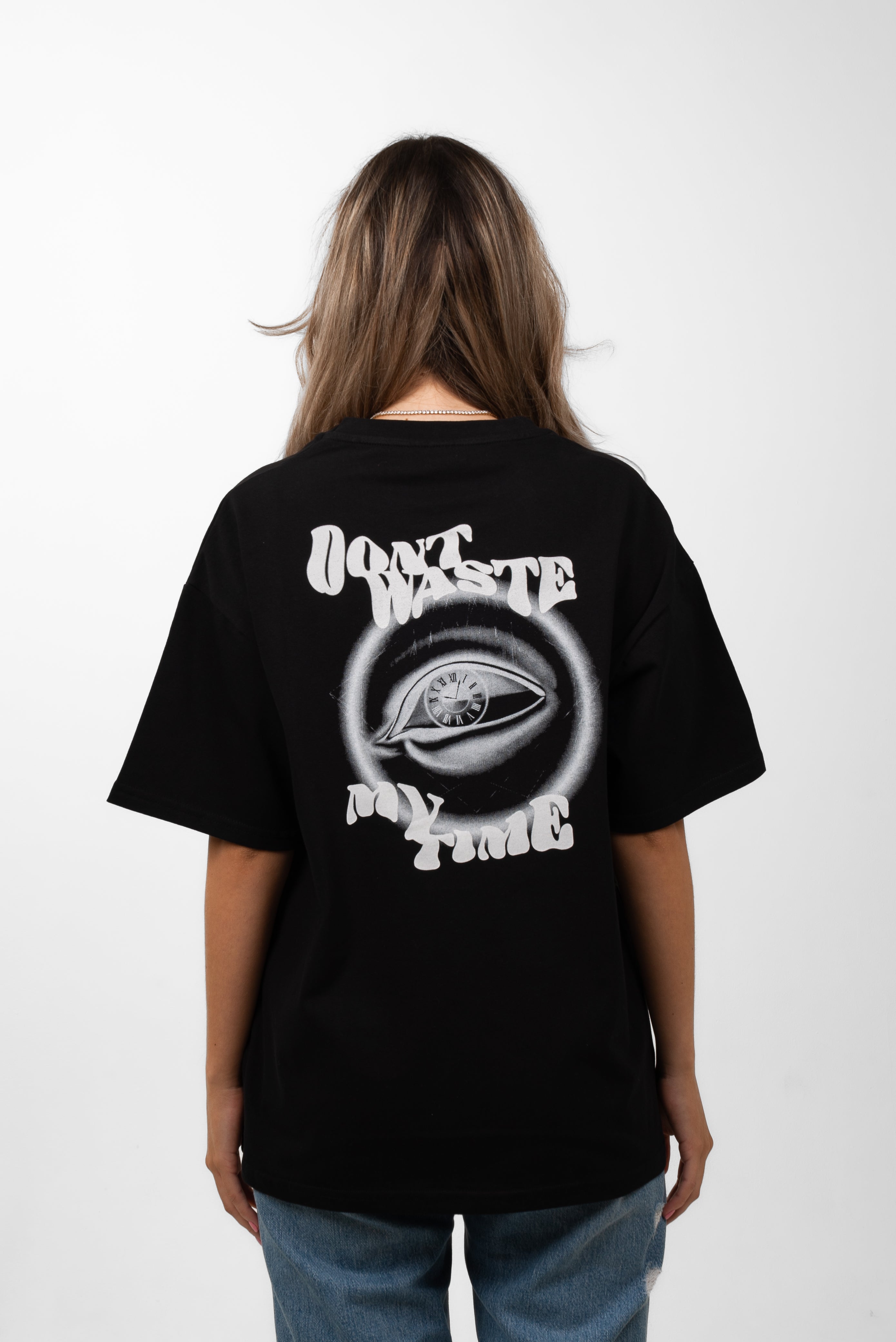 300g Oversized Tee ''Dont waste my time'' Schwarz