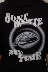 300g Oversized Tee ''Dont waste my time'' Schwarz