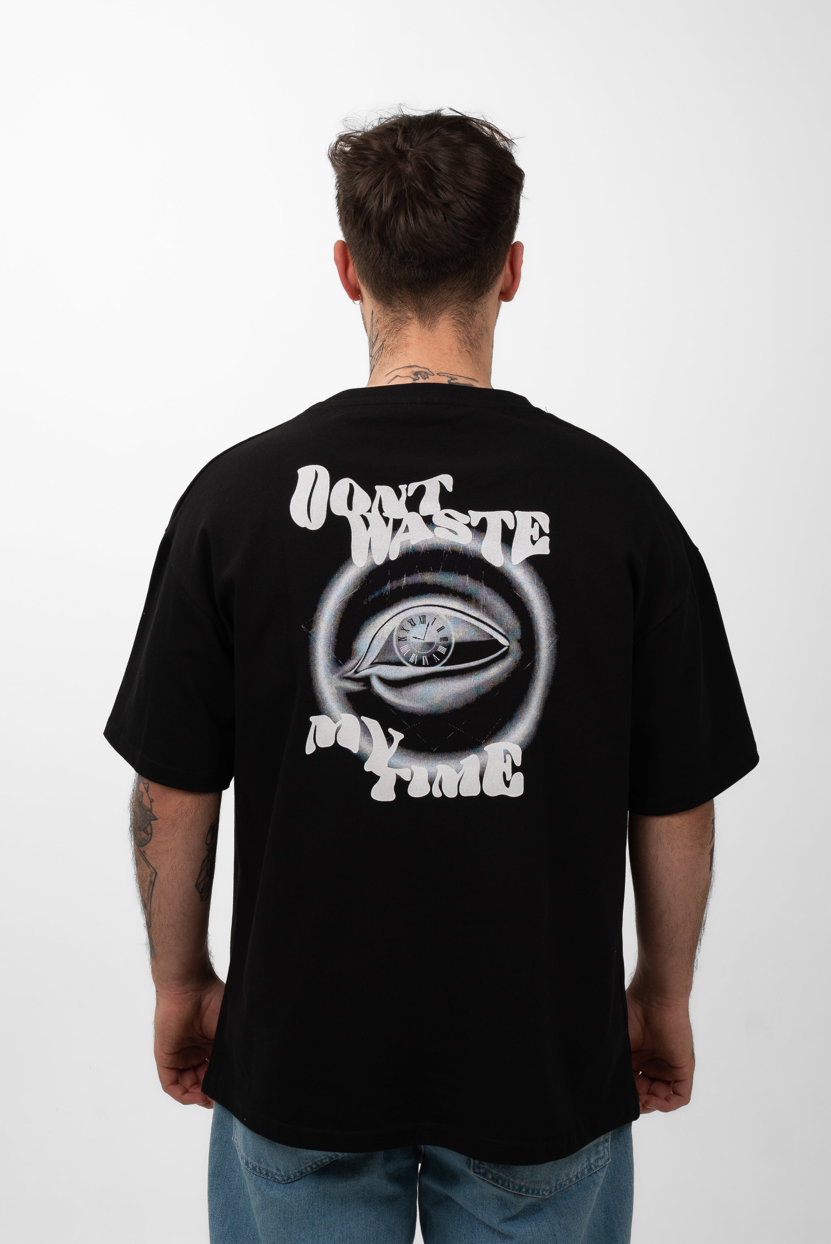 300g Oversized Tee ''Dont waste my time'' Schwarz