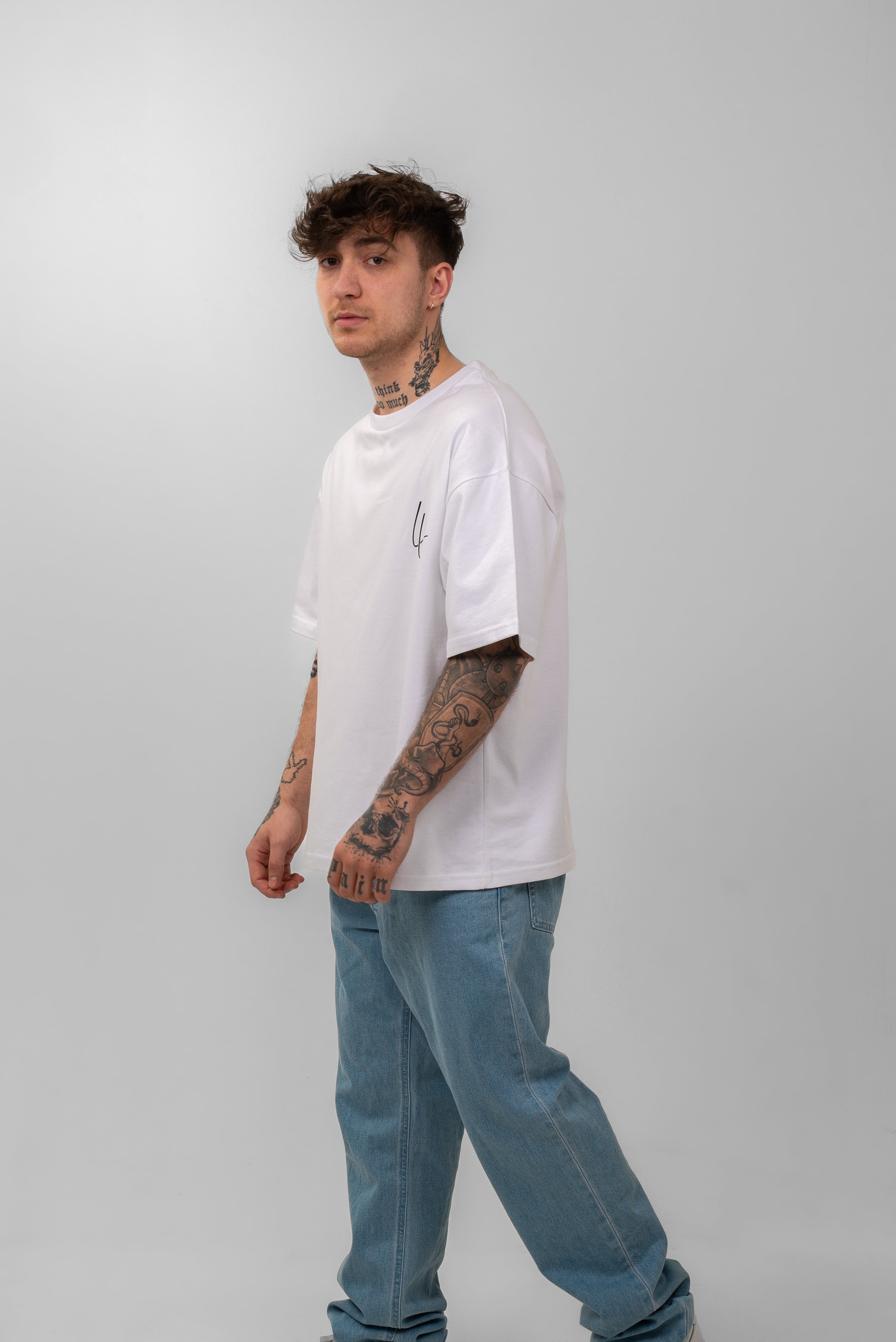 300g Oversized Tee ''Dont waste my time'' Weiß